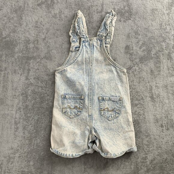 7 For All Mankind Overalls Girls Size 4T Short Blue Acid Wash Denim Casual - Picture 11 of 13